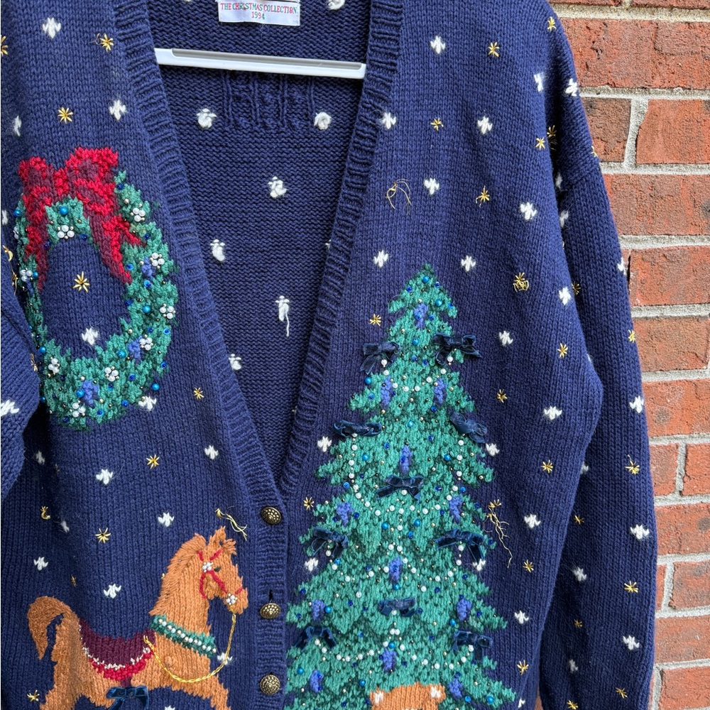 Vintage Marisa Christina II Christmas Knit Cardigan Sweater Size 2XL Women’s - Picture 4 of 10